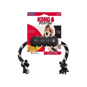 Kong Extreme Dental Diş Temizliği Sağlayan İp Sallantılı Köpek Oyuncağı Ultra Sert M - Kong