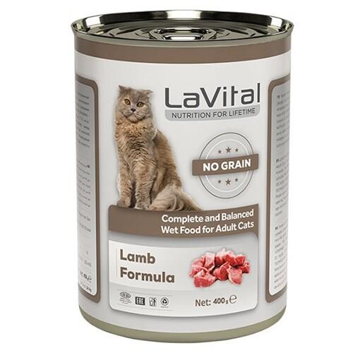 LaVital Kuzu Etli Tahılsız Yetişkin Kedi Konservesi 400 gr - 1