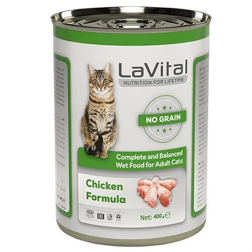 LaVital Tavuklu Tahılsız Yetişkin Kedi Konservesi 400 gr - 1