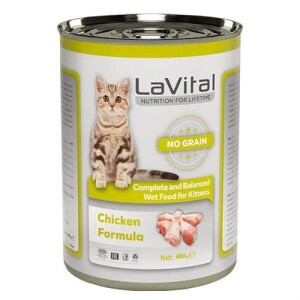LaVital Kitten Tahılsız Tavuklu Yavru Kedi Konservesi 400 gr - LaVital