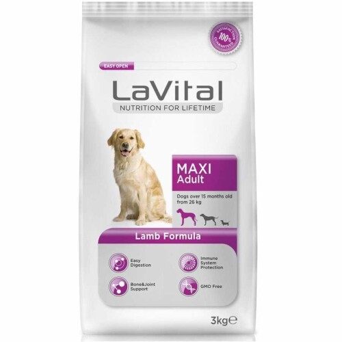 LaVital Maxi Adult Kuzu Etli Büyük Irk Yetişkin Köpek Maması 3 kg - 1