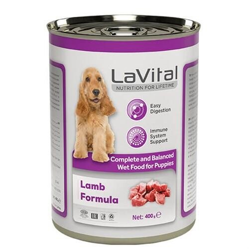 LaVital Bağışıklık Sistemi Destekleyici Kuzulu Yavru Köpek Konservesi 400 gr - 1