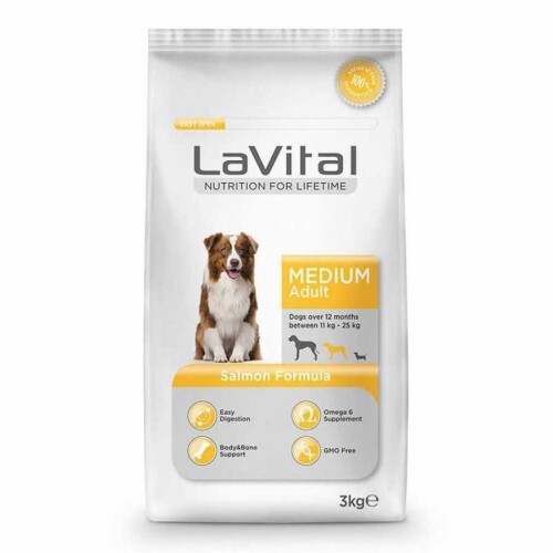 LaVital Somonlu Orta Irk Yetişkin Köpek Maması 3 kg - 1