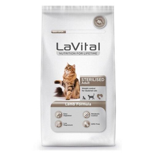 LaVital Kuzu Etli Kısırlaştırılmış Yetişkin Kedi Maması 12 kg - 1