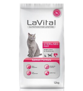 LaVital Somonlu Kısırlaştırılmış Yetişkin Kedi Maması 12 kg - LaVital