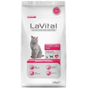 LaVital Somonlu Kısırlaştırılmış Yetişkin Kedi Maması 1,5 kg - LaVital