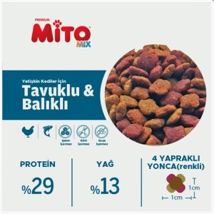 LaMito Mix Adult Cat Tavuklu ve Balıklı Renkli Taneli Yetişkin Kedi Maması 1 kg - 3