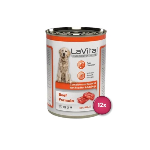 LaVital Adult Biftekli Bağışıklık Sistemi Destekleyici Yetişkin Köpek Konservesi 400 gr X 12 Adet - 1