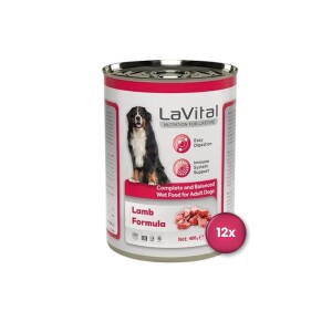 LaVital Adult Kuzulu Bağışıklık Sistemi Destekleyici Yetişkin Köpek Konservesi 400 gr X 12 adet - LaVital
