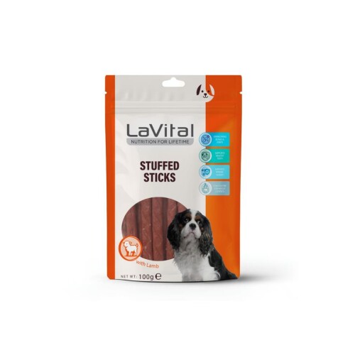 LaVital Kuzu Etli ve Somonlu Yumuşak Çubuk Köpek Ödülü 100 Gr - 1