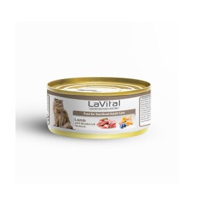 LaVital Kuzu Etli ve Yabanmersinli Yetişkin Kedi Konservesi 85 Gr - LaVital