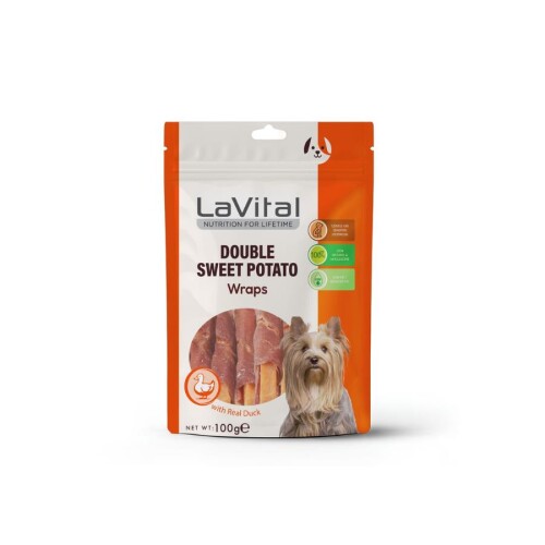 LaVital Ördek Eti Sarılı Tatlı Patatesli Köpek Ödülü 100 Gr - 1