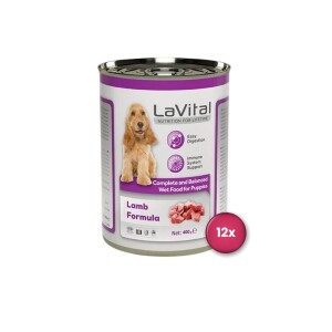 LaVital Puppy Kuzulu Bağışıklık Sistemi Destekleyici Yavru Köpek Konservesi 400 gr X 12 Adet - LaVital