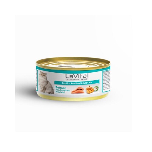 LaVital Somonlu,Balkabağı ve Enginarlı Yetişkin Kedi Konservesi 85 Gr - 1