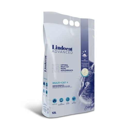 Lindocat Advanced Multicat Koku Önleyici ve Ekstra Güçlü Topaklanan İnce Taneli Kedi Kumu 12 Lt - 1