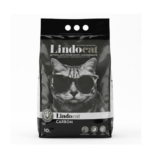 Lindocat Carbon Ekstra Güçlü Topaklanan Kedi Kumu 10 Lt - 1