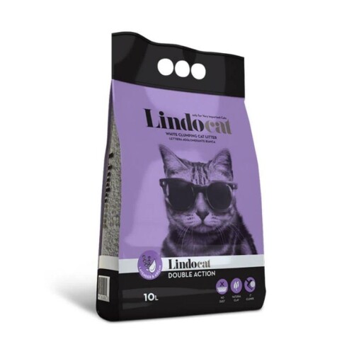 Lindocat Double Action Argan Yağı ve Lavanta Kokulu İnce Taneli Bentonit Kedi Kumu 10 Lt - 1