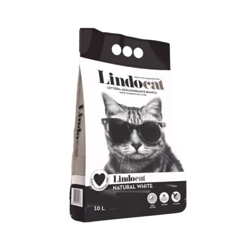 Lindocat Natural Kokusuz Topaklanan Kalın Taneli Bentonit Kedi Kumu 10 Lt - 1