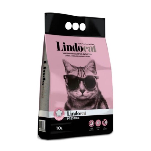 Lindocat Prestige Bebek Pudra Kokulu Topaklanan İnce Taneli Bentonit Kedi Kumu 10 Lt - 1
