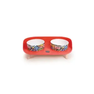M-Pets Altıtude Urban Style Kırmızı 2'li Mama Kabı Standı - M-Pets