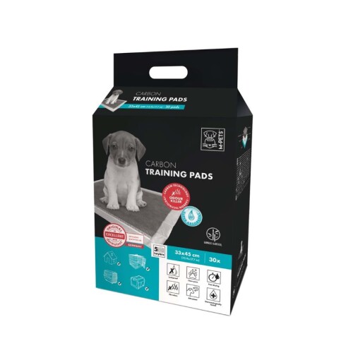 M-Pets Carbon Training Pads Karbonlu Yavru Köpek Çiş Eğitim Pedi 33 x 45 Cm 30'lu - 1