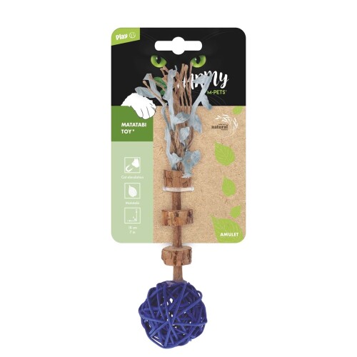M-Pets Charmy Amulet Matatabi Kedi Çubuklu Top Oyuncağı 18 Cm - 1