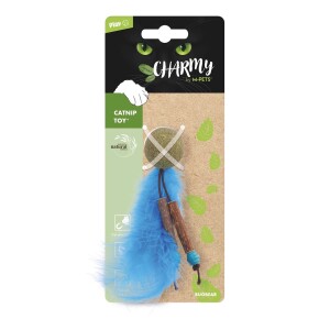 M-Pets Charmy Bugbear Catnipli Tüylü Top Kedi Oyuncağı Mavi 11.5 Cm - M-Pets
