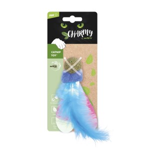 M-Pets Charmy Firefly Catnipli Tüylü Mavi Top Kedi Oyuncağı 13 Cm - M-Pets