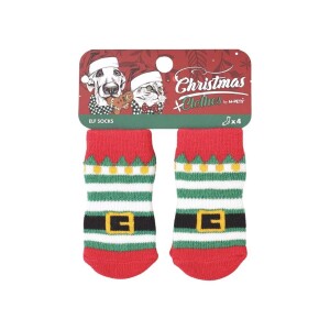 M-PETS Chrıstmas Elf Kaymaz Tabanlı Çorap 4lü - M-Pets