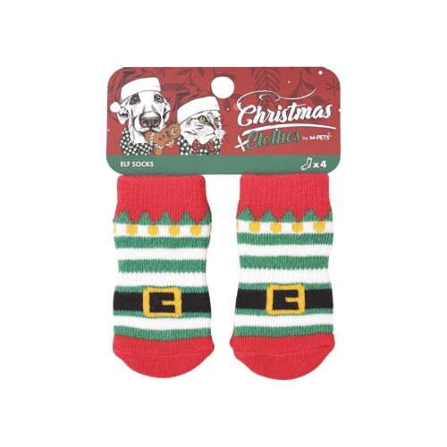 M-PETS Chrıstmas Elf Kaymaz Tabanlı Çorap 4lü - 1