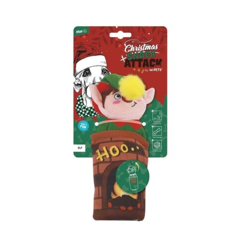 M-Pets Christmas Elf Ödül Hazneli Peluş Köpek Oyuncağı - 1