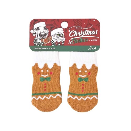 M-PETS Chrıstmas Gıngerbreaad Kaymaz Tabanlı Çorap 4lü - 1