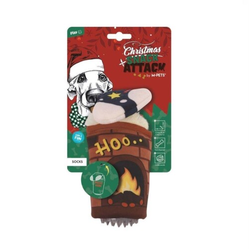 M-Pets Christmas Ödül Hazneli Çorap Peluş Köpek Oyuncağı - 1
