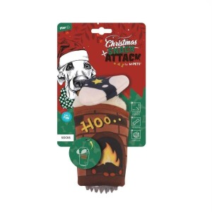 M-Pets Christmas Ödül Hazneli Çorap Peluş Köpek Oyuncağı - M-Pets