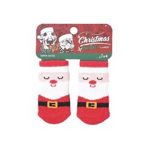 M-PETS Chrıstmas Santa Kaymaz Tabanlı Çorap 4lü - M-Pets