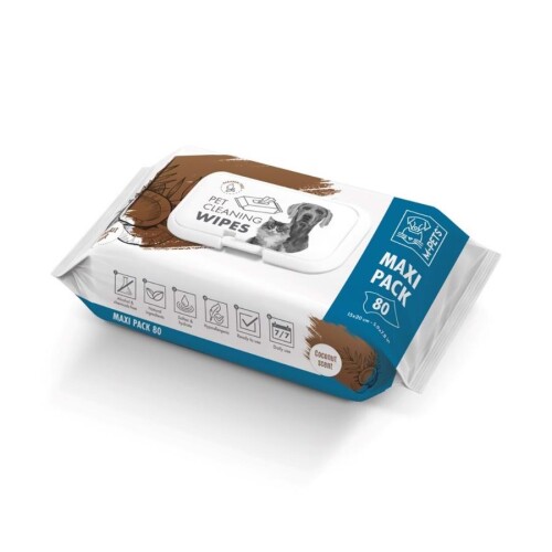 M-Pets Coconut Hindistan Cevizli Kedi ve Köpekler İçin Temizlik Mendili 80'li - 1