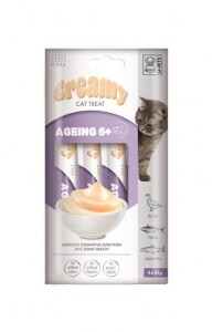M-Pets Creamy Ageing 6+ Ördekli Somonlu ve Tuna Balıklı Kedi Ödülü 4x15 Gr - M-Pets