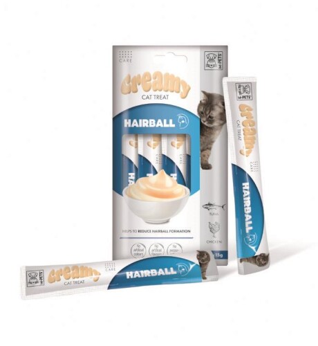 M-Pets Creamy Hairball Tavuklu ve Tuna Balıklı Kedi Ödülü 4x15 Gr - 2