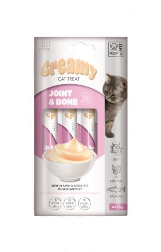 M-Pets Creamy Joint Bone Tavuklu Sığırlı ve Somonlu Kedi Ödülü 4x15 Gr - 1