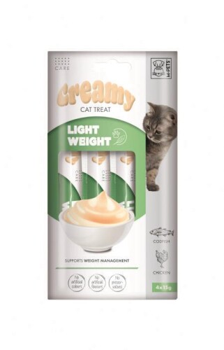 M-Pets Creamy Light Weight Tavuklu ve Morina Balıklı Kedi Ödülü 4x15 Gr - 1