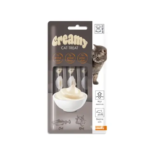 M-Pets Creamy Morina Balıklı ve Sığır Etli Krema Kedi Ödülü 4x15 Gr - 1