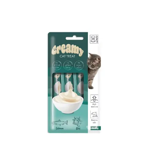 M-Pets Creamy Somonlu ve Biftekli Krema Kedi Ödülü 4X15 Gr - 1