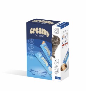 M-Pets Creamy Ton Balıklı ve Karidesli Krema Kedi Ödül Maması 25x15 Gr - M-Pets
