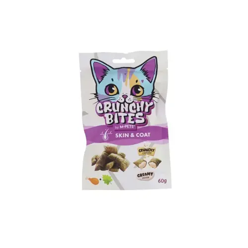 M-Pets Crunchy Bites Skın&coat Deri ve Tüy Sağlığı Destekleyici Kedi Ödülü 60 Gr - 1