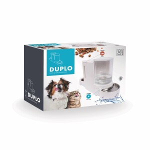 M-Pets Duplo Hazneli Kedi ve Köpekler İçin Mama ve Su Kabı 3 Lt - M-Pets