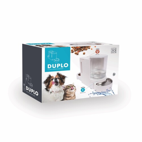 M-Pets Duplo Hazneli Kedi ve Köpekler İçin Mama ve Su Kabı 6 Lt - 1