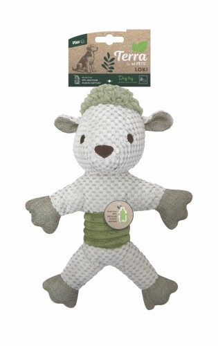 M-Pets Eco Loki Beyaz Kuzu Peluş Köpek Oyuncağı 30x22x8 Cm - 1