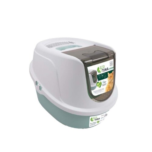 M-Pets Eco Tıma Kapalı Kedi Tuvaleti M 52,3x39,7x38 CM Yeşil - 1