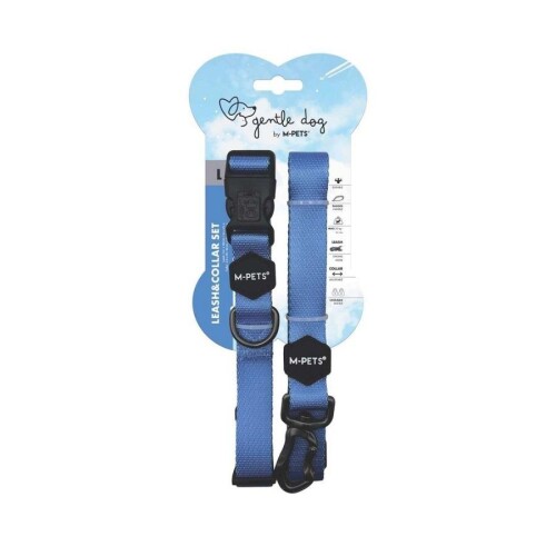M-Pets Gentle Köpek Boyun Tasması ve Gezdirme Kayışı Seti Mavi L - 1