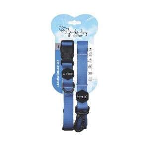 M-Pets Gentle Köpek Boyun Tasması ve Gezdirme Kayışı Seti Mavi L - M-Pets